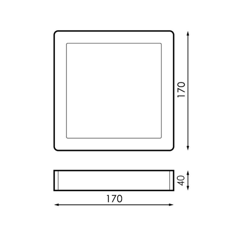 PLAFON BM LED CUADRADO 12W MARCO PLATA LUZ NEUTRA 4000K-4500K 1160 LUMENES