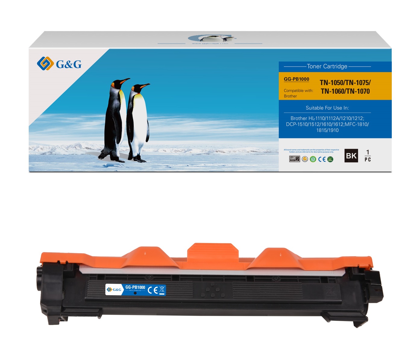 TONER BM BROTHER COMPATIBLE PREMIUM TN1050 NEGRO TN-1050 1,000 COPIAS