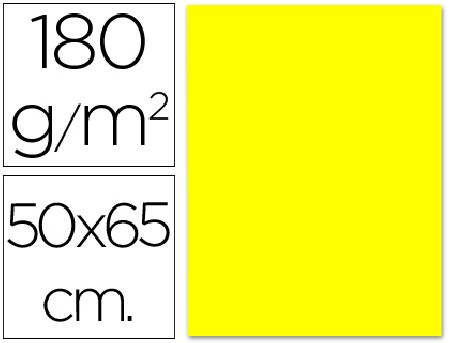 CARTULINA AMARILLO FUERTE 180 GRAMOS 50X65 CM FABRISA