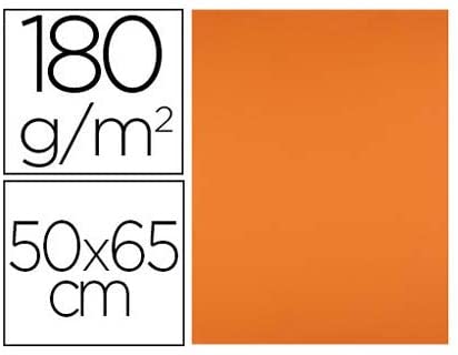 CARTULINA NARANJA 180 GRAMOS 50X65 CM FABRISA