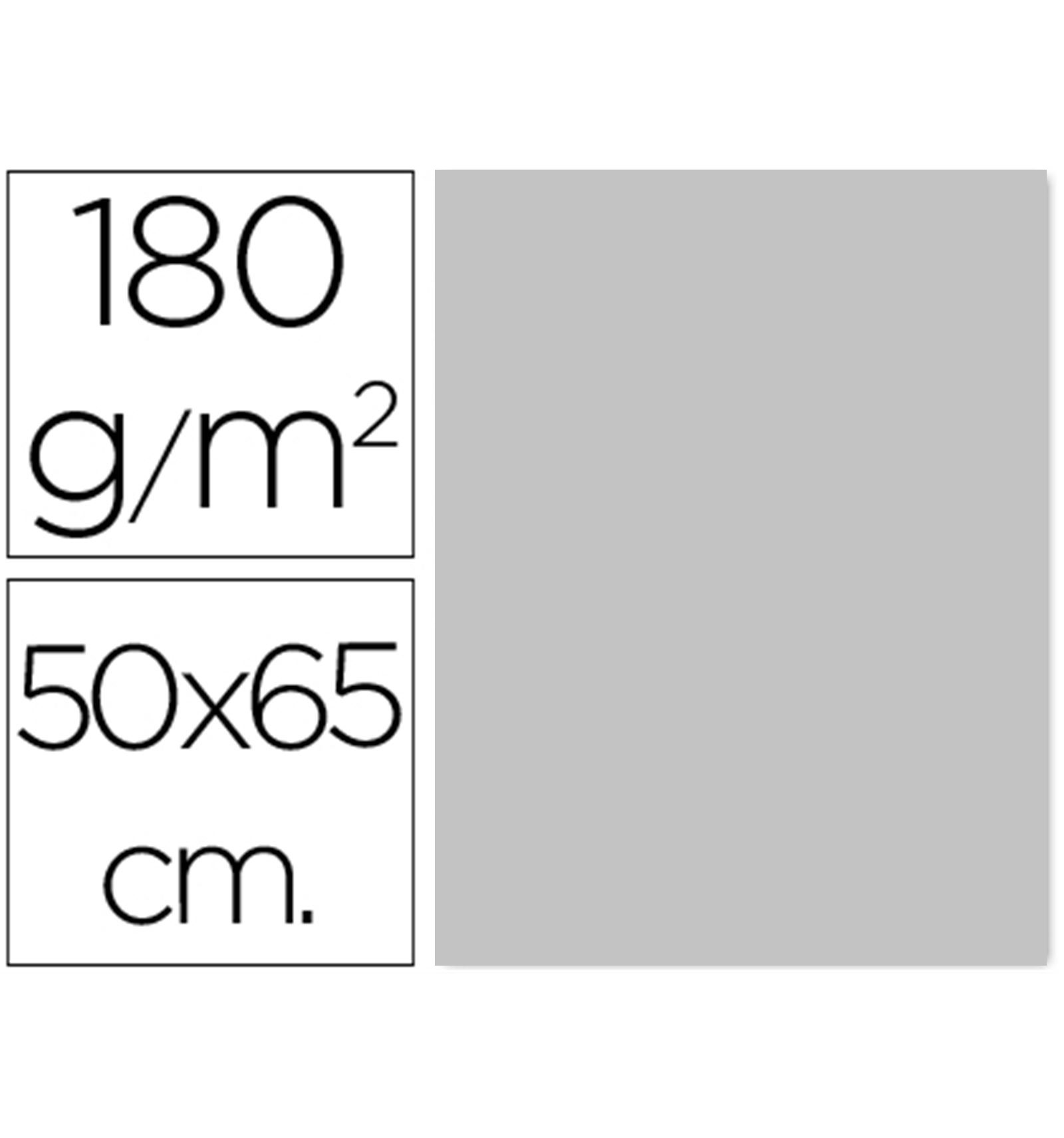 CARTULINA GRÍS 180 GRAMOS 50X65 CM FABRISA