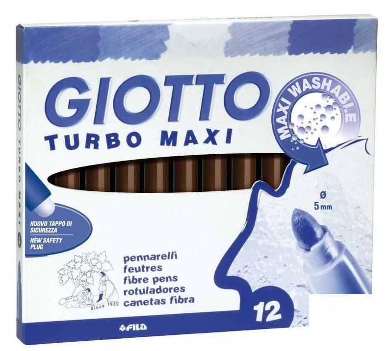 ROTULADOR TURBO GIOTTO MAXI MARRON OSCURO CAJA 12 UNIDADES