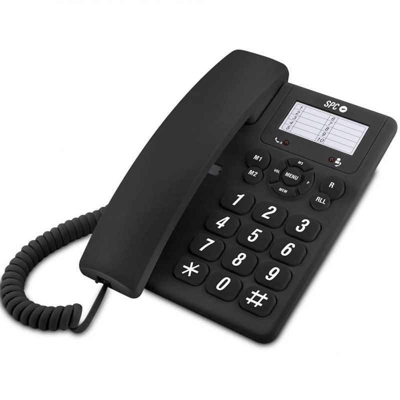 TELEFONO DE SOBREMESA SPC ORIGINAL NEGRO - 3 NIVELES DE VOLUMEN - 3 MEMORIAS DIRECTAS