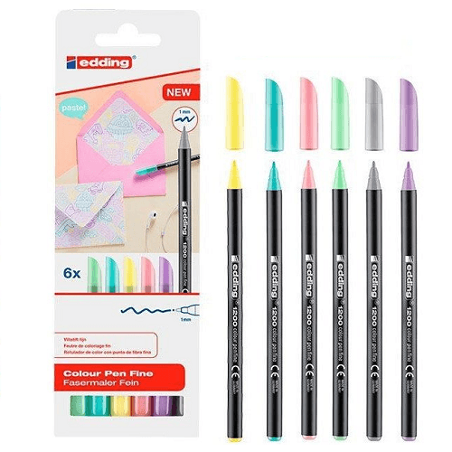 ROTULADORES EDDING 1200 COLORES PASTEL BLISTER 6 UNIDADES