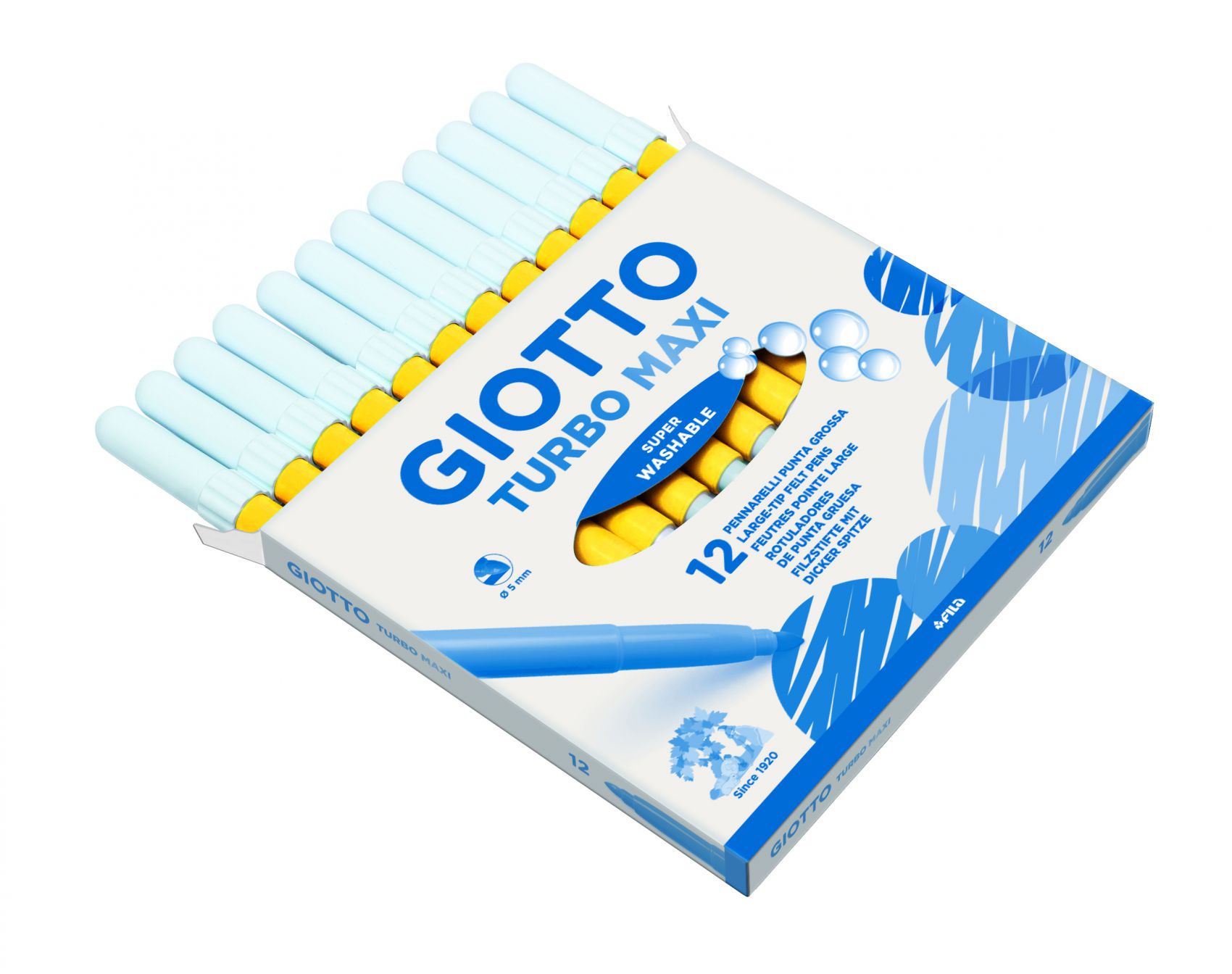 ROTULADOR TURBO GIOTTO MAXI AMARILLO CAJA 12 UNIDADES