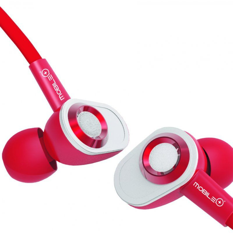 AURICULARES ROJOS MOBILE+ CON MICROFONO INTEGRADO - CABLE 1.2 METROS