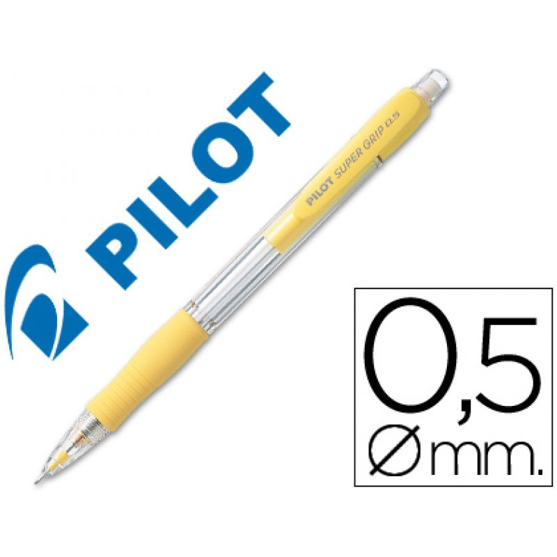 PORTAMINAS PILOT SUPERGRIP H185 AMARILLO - TRAZO 0.5mm - MINA HB