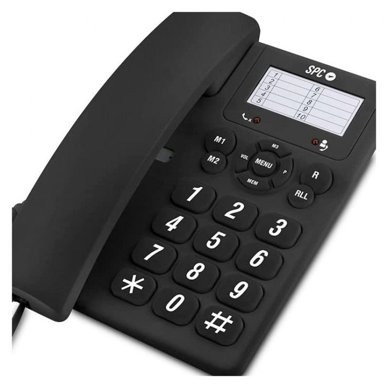 TELEFONO DE SOBREMESA SPC ORIGINAL NEGRO - 3 NIVELES DE VOLUMEN - 3 MEMORIAS DIRECTAS