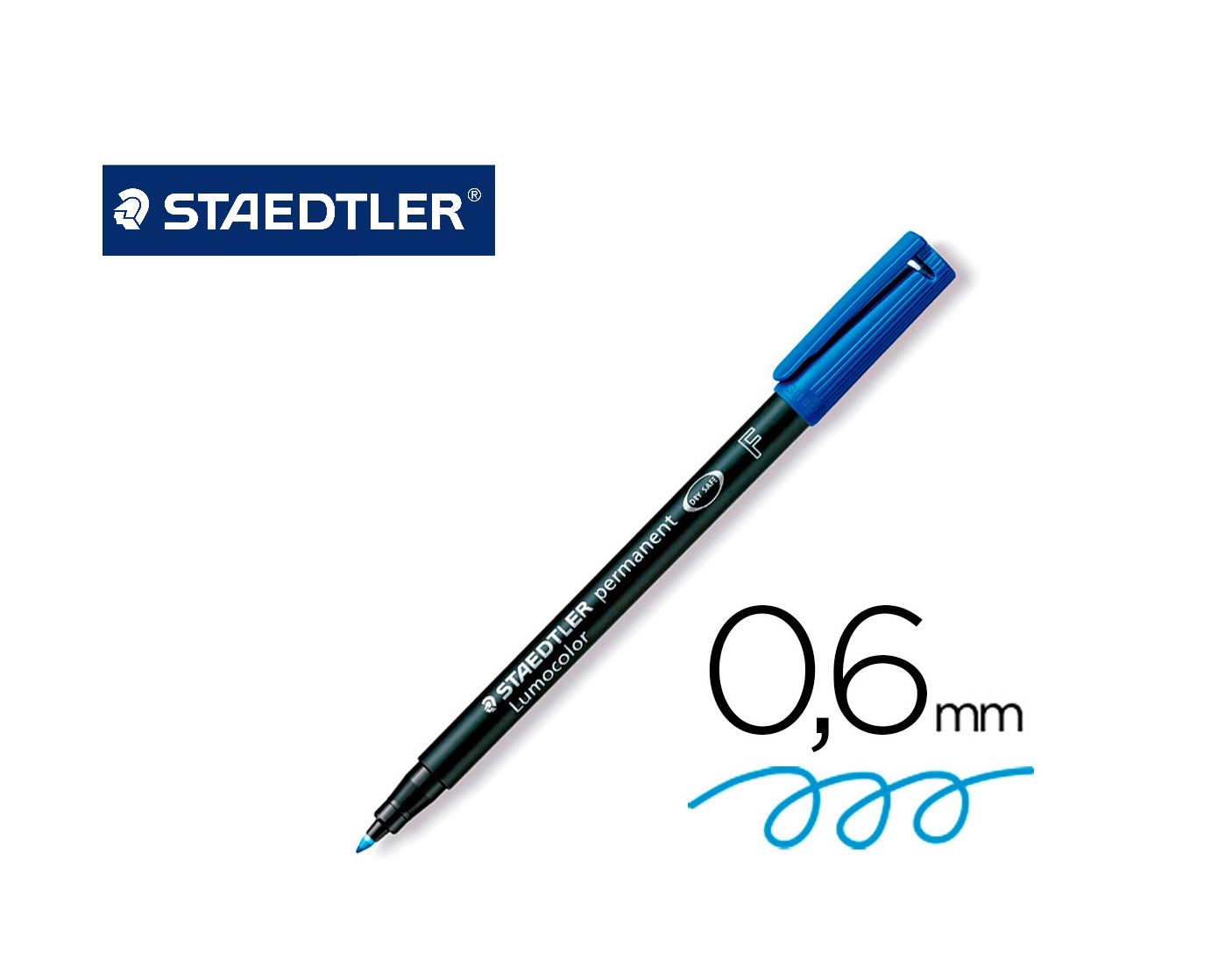 ROTULADOR PERMANENTE STAEDTLER LUMOCOLOR AZUL PUNTA FINA 318-3