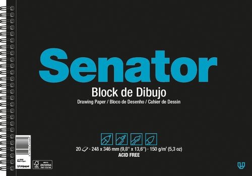 BLOC DIDUJO A/4 SENATOR 150GR. CON RECUADRO