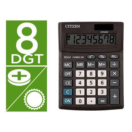 CALCULADORA CITIZEN SOBREMESA CMB801-BK 8DGT