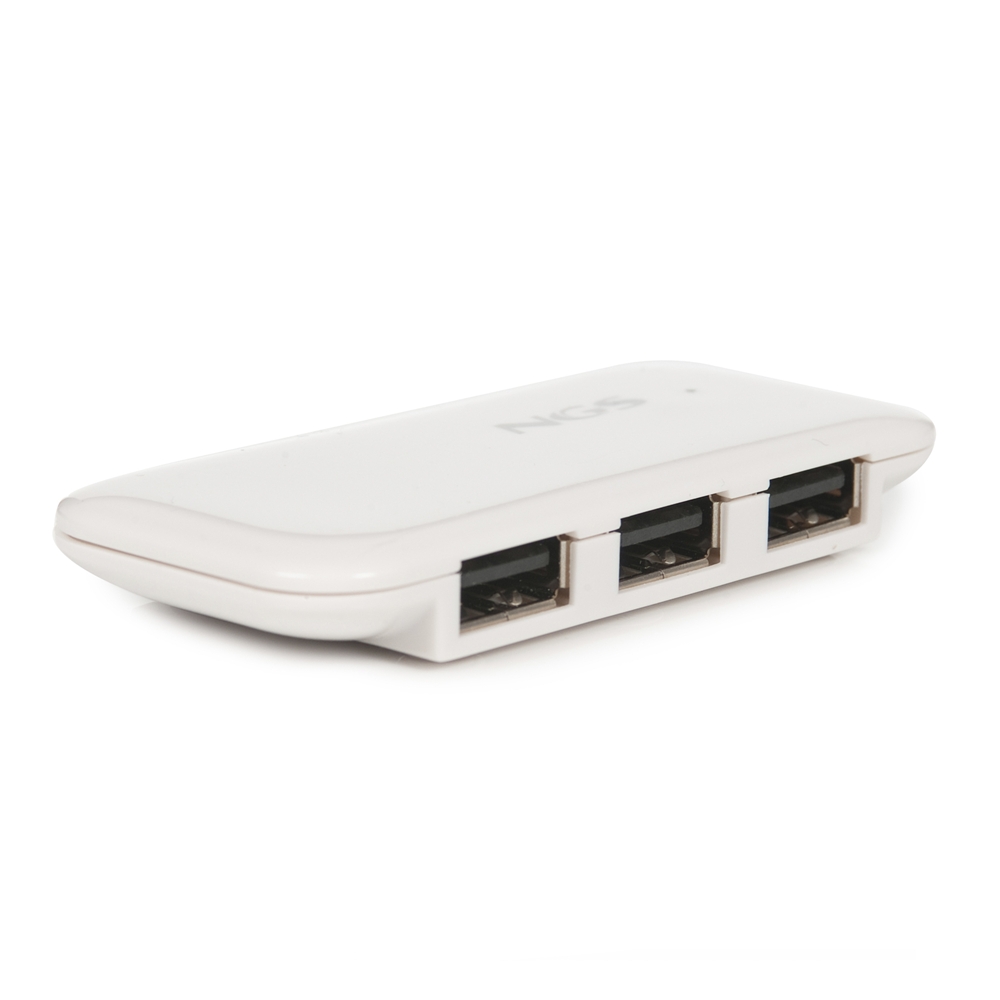 HUB USB 4 PUERTOS NGS BLANCO - TAMAÑO REDUCIDO - USB 2.0 - VELOCIDAD HASTA 480MBPS
