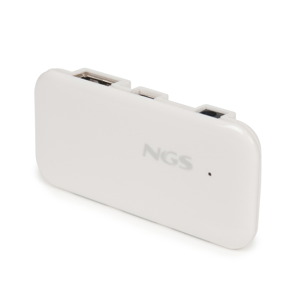 HUB USB 4 PUERTOS NGS BLANCO - TAMAÑO REDUCIDO - USB 2.0 - VELOCIDAD HASTA 480MBPS