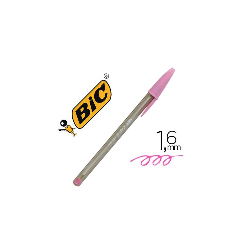 BOLIGRAFO BIC CRISTAL FUN ROSA 1,6mm