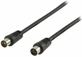 CABLE DE ANTENA NANOCABLE 10.26.0202 - 75 OHM - CONECTORES MACHO/HEMBRA - 1.8M - NEGRO