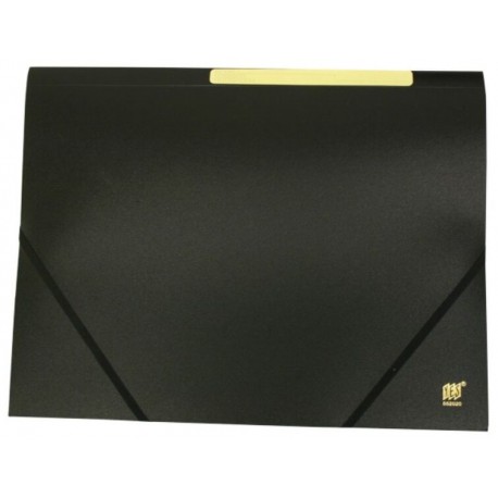 CARPETA DE GOMAS POLIPROPILENO 3 SOLAPAS NEGRA TRANSLUCIDA