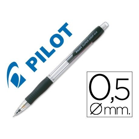 PORTAMINAS PILOT SUPERGRIP H185 NEGRO - TRAZO 0.5mm - MINA HB