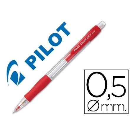 PORTAMINAS PILOT SUPERGRIP H185 ROJO - TRAZO 0.5mm - MINA HB