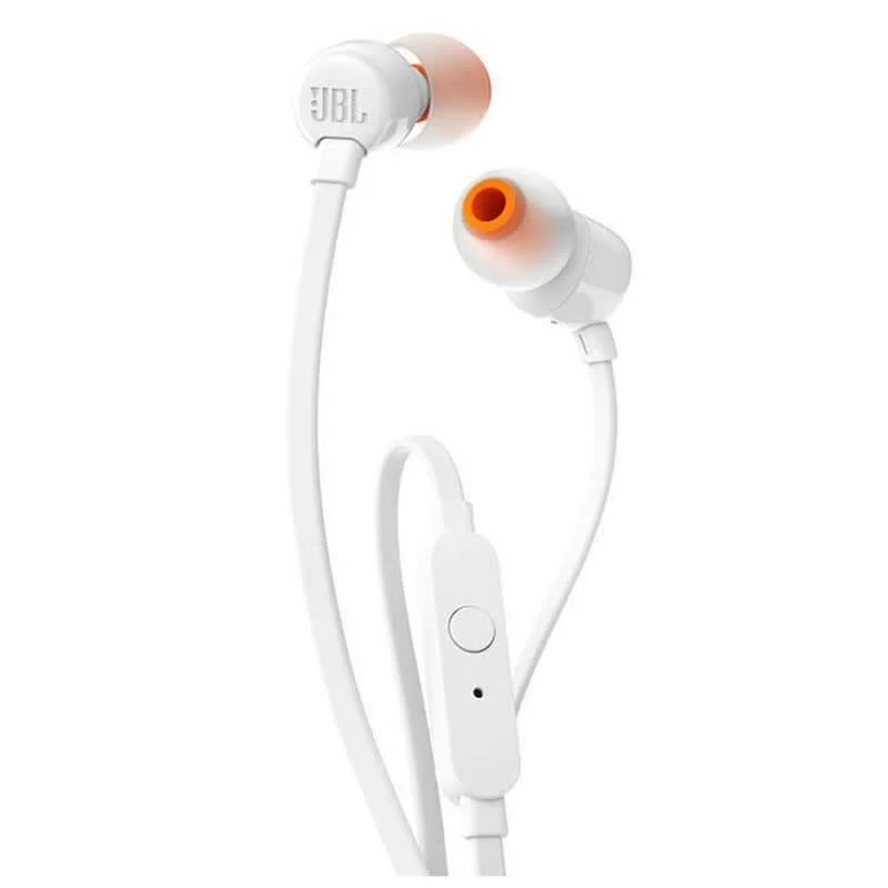 AURICULARES JBL TUNE 110 BLANCOS - PURE BASS - CABLE PLANO - MANOS LIBRES - CONTROL EN CAB