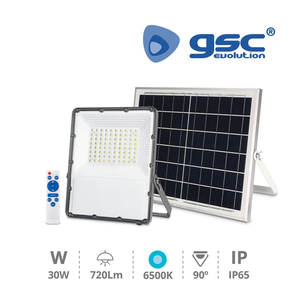 FOCO PROYECTOR LED SOLAR SAMON GSC 5W LUZ BLANCA 6500K 720 LUMENES IP65