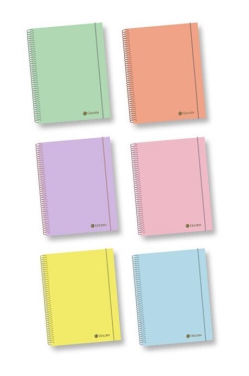 CUADERNO PASTEL SOFT TOUCH A5, 120H. 90 GRS. MICROPERFORADO GOLDEN BISMARK