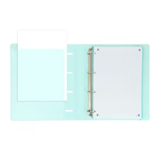 CARPETA 4 ANILLAS OXFORD EUROPEANBINDER+ CON RCAMBIO GOMA Y LIGERA 5X5 AZUL PASTEL