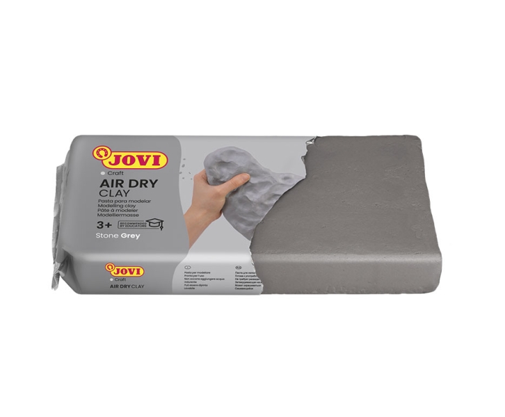 PASTA PARA MODELAR JOVI AIR DRY GRIS 500gr. - SECADO EN 24h. - ENDURECIBLE AL AIRE