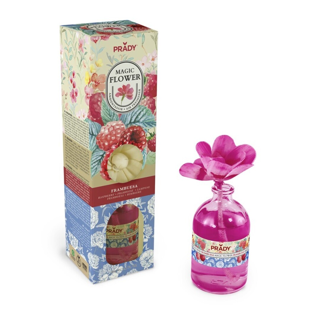 AMBIENTADOR MAGIC FLOWER PRADY FRAMBUESA FRASCO CRISTAL 100ML