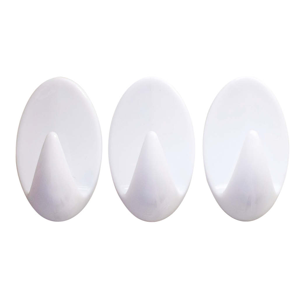 PACK 3 PERCHAS ADHESIVAS BLANCAS GSC - SOPORTAN HASTA 2 Kg