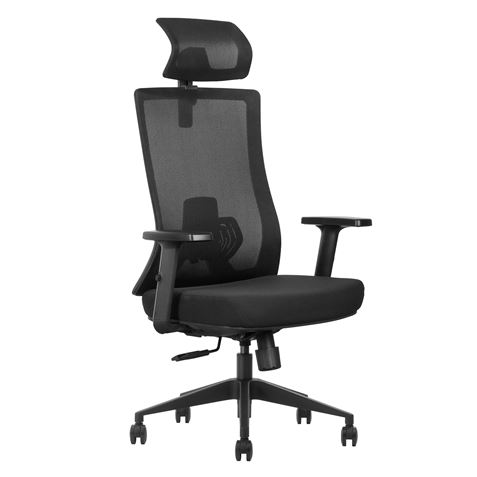 SILLA DE OFICINA CROMAD SE7000 NEGRA - RESPALDO MALLA TRANSPIRABLE - REPOSABRAZO AJUSTABLE