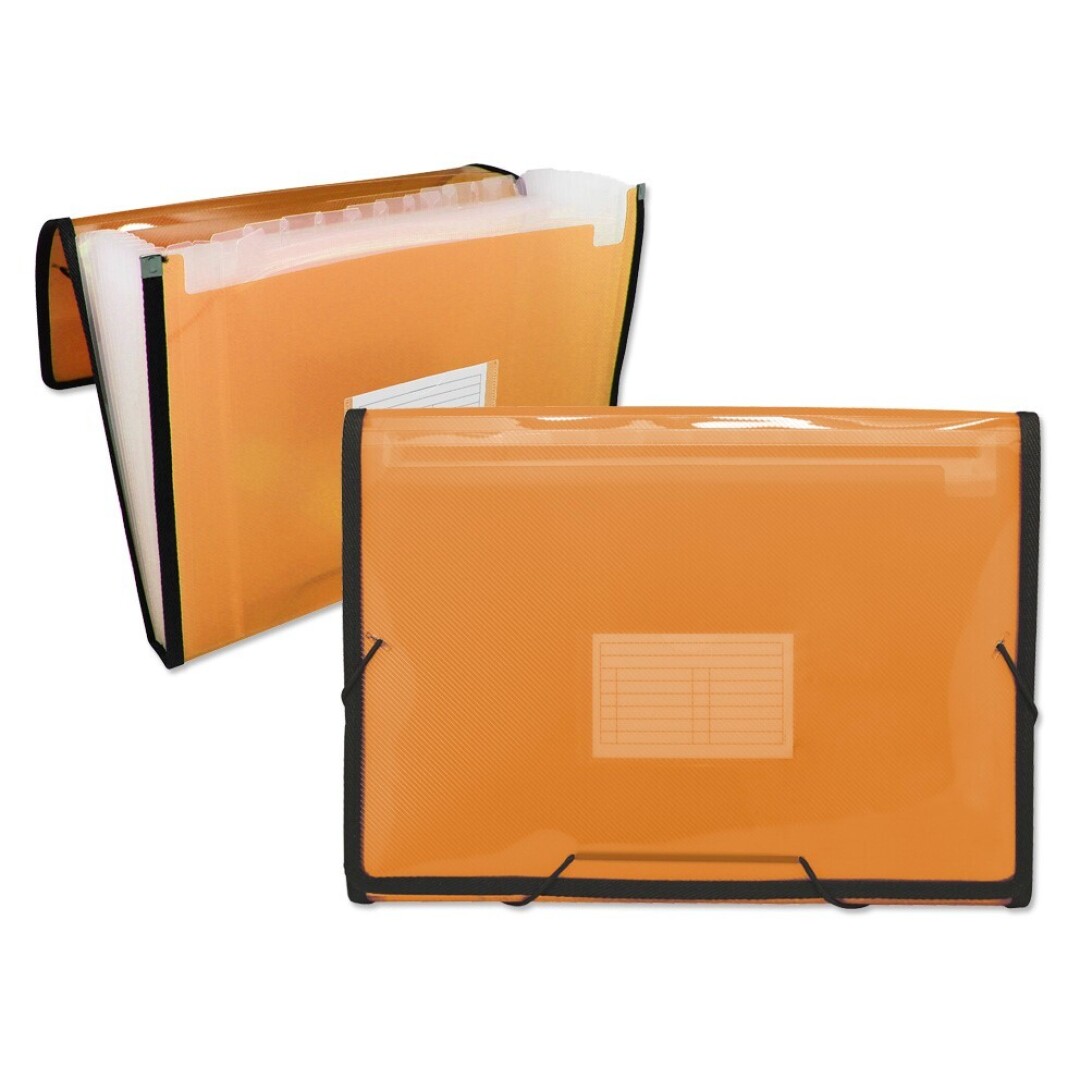 CARPETA FUELLE 13 DEPARTAMENTOS INGRAFCON GOMA NARANJA