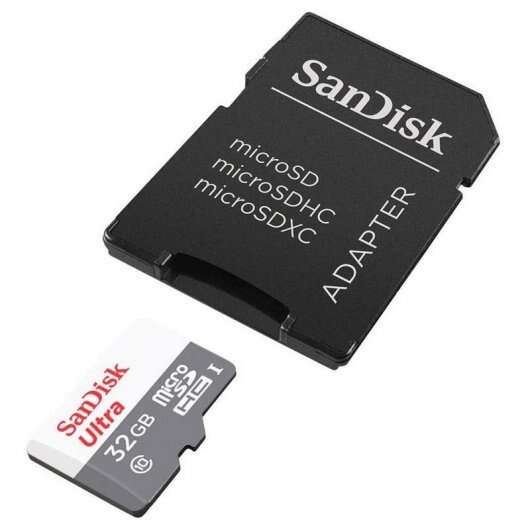 TARJETA MICRO SD HC 32GB + ADAPTADOR SANDISK ULTRA - CLASE 10 - 100MB/S
