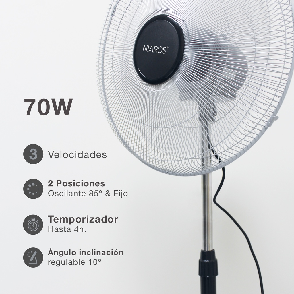 VENTILADOR METALICO DE PIE SANDI GSC 70W - 50cm