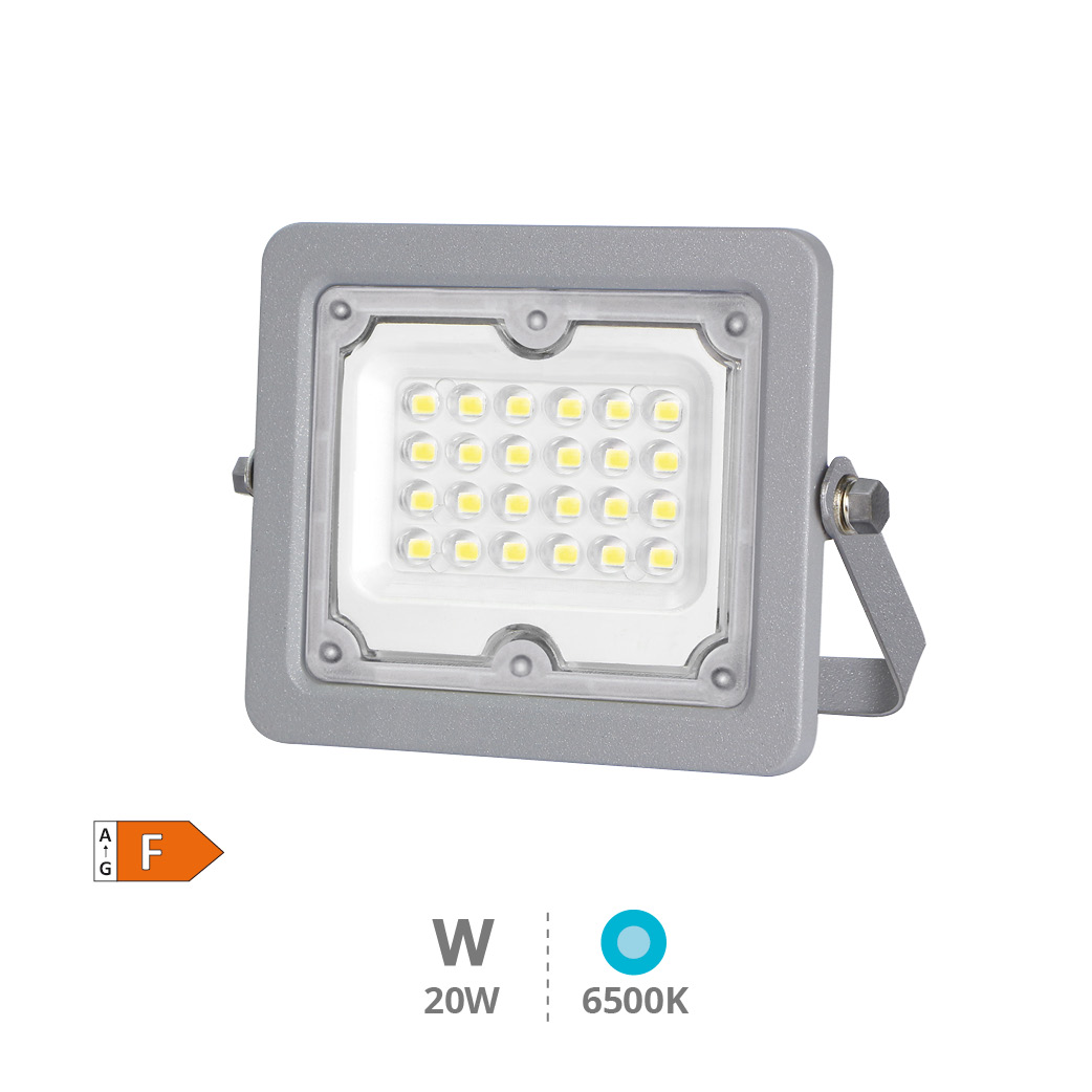 FOCO PROYECTOR LED GSC 20W LUZ BLANCA 6500K 1.800 LUMENES IP65