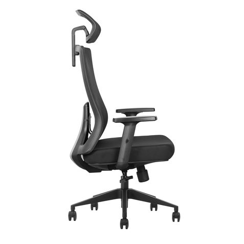 SILLA DE OFICINA CROMAD SE7000 NEGRA - RESPALDO MALLA TRANSPIRABLE - REPOSABRAZO AJUSTABLE