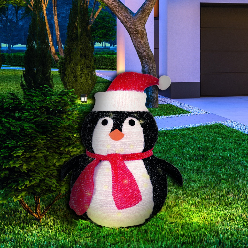 PINGÜINO PLEGABLE LED GSC 60cm - LUZ CALIDA - 8 FUNCIONES - FUNCIONA A PILAS