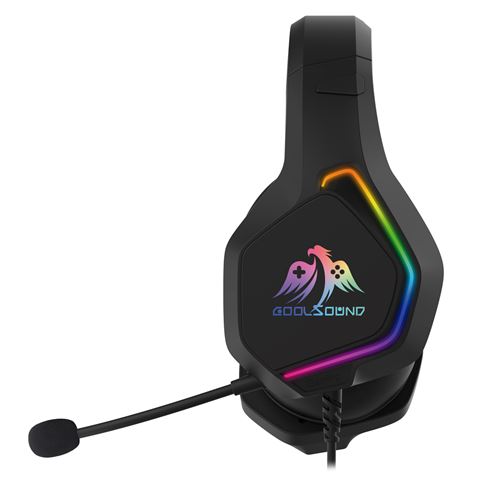 AURICULARES GAMING CON MICROFONO COOLSOUND G6 NEGRO - CABLE 2 METROS - ILUMINACION LED