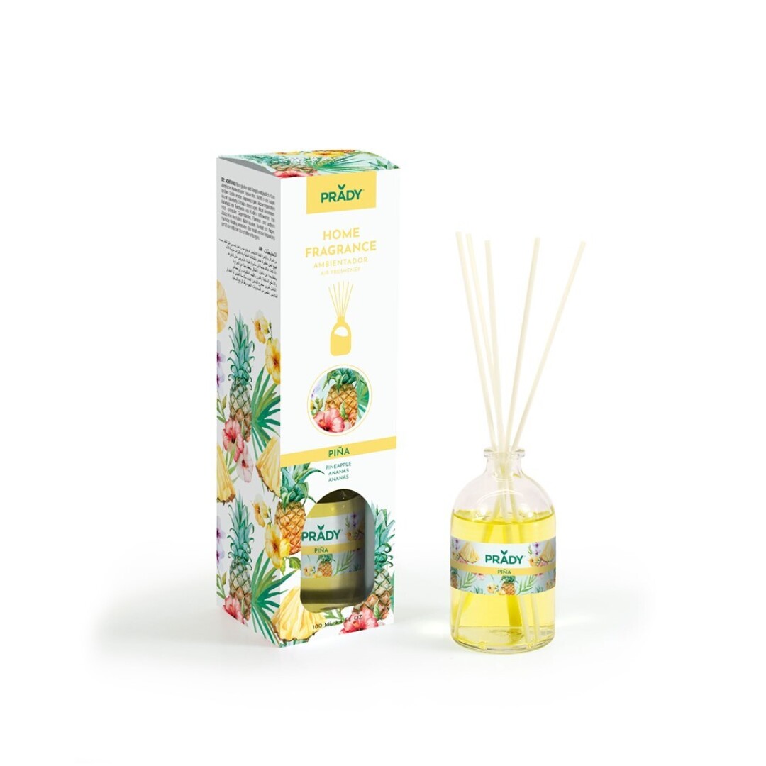 AMBIENTADOR MIKADO PIÑA PRADY FRASCO CRISTAL 100ML VARITAS DIFUSORAS