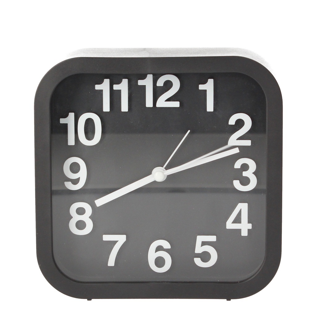 RELOJ DESPERTADOR ANALÓGICO DE SOBREMESA GSC - CON ALARMA - COLOR NEGRO