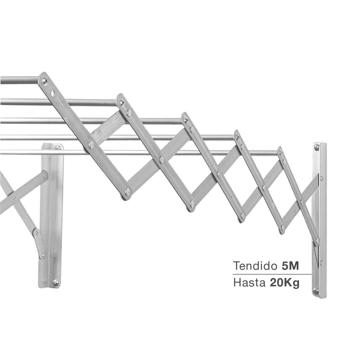 TENDEDERO EXTENSIBLE PARED BISALLA GSC 160cm CON 5 BARRAS DE TENDIDO