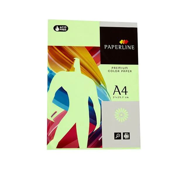 PAQUETE DE 500 FOLIOS 80GR A/4 VERDE SUAVE PAPERLINE