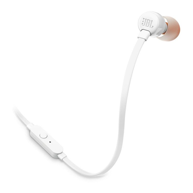 AURICULARES JBL TUNE 110 BLANCOS - PURE BASS - CABLE PLANO - MANOS LIBRES - CONTROL EN CAB