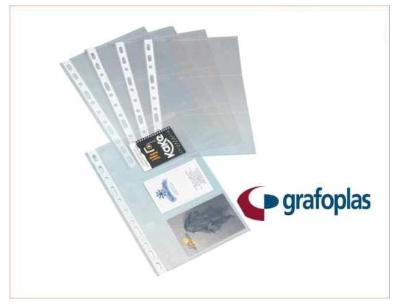 FUNDAS PORTA TARJETA GRAFOPLAS 4º 4 TALADROS 10 UNIDADES