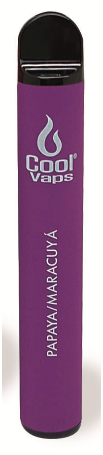 VAPEADOR DESECHABLE COOL VAPS - SABOR PAPAYA MARACUYA - ZERO NICOTINA - HASTA 600 USOS