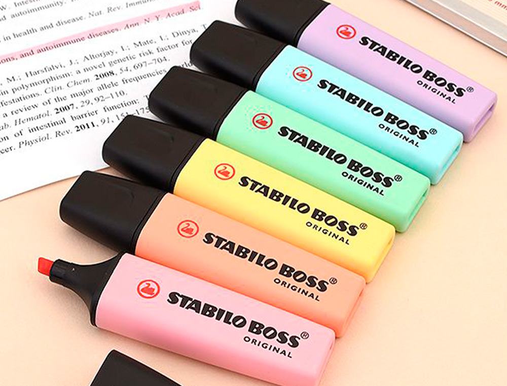 ESTUCHE FLUORESCENTE 6 UNIDADES STABILO