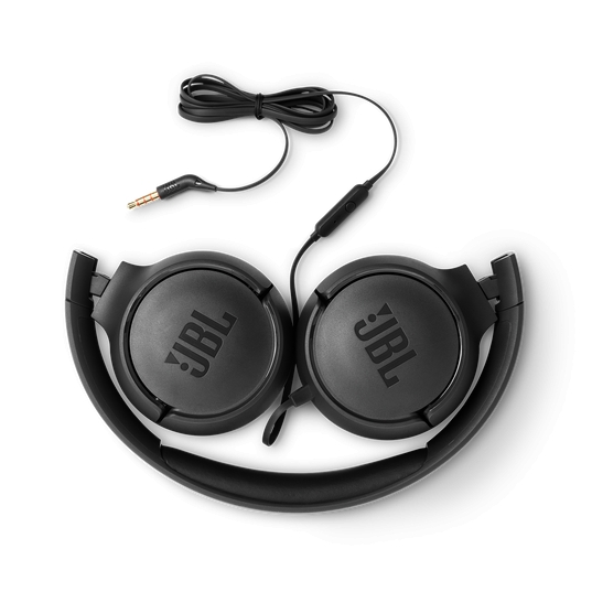 AURICULARES CON MICROFONO JBL TUNE 500 NEGROS - PLEGABLES - CONTROL EN CABLE - CABLE 1.2M