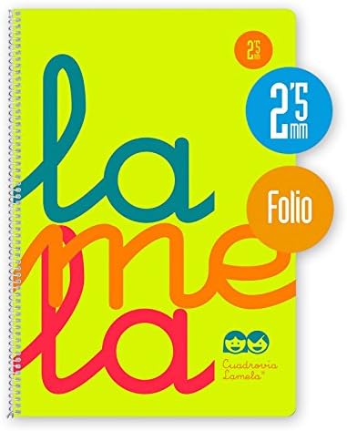 BLOC FOLIO LAMELA 2.5mm 80 HOJAS 90gr. TAPA PLASTICO AMARILLA