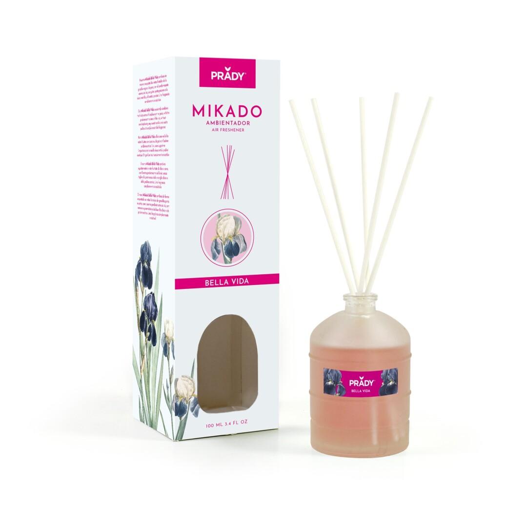 AMBIENTADOR MIKADO BELLE EPOQUE PRADY - FRASCO DE CRISTAL 100ml. Y VARITAS DIFUSORAS