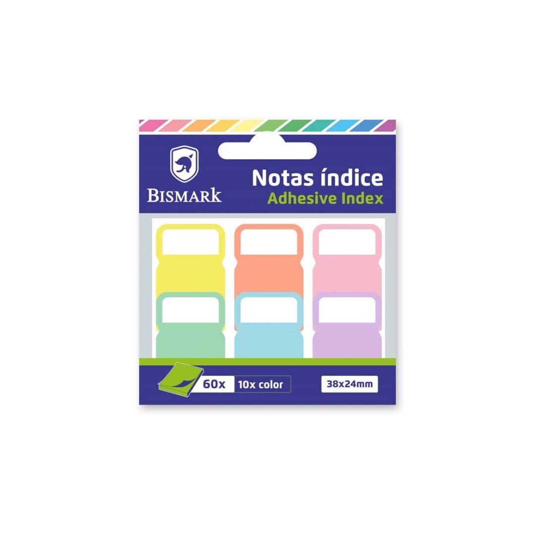 TACO ADHESIVO BISMARK 6 COLORES PASTEL NOTAS INDICE