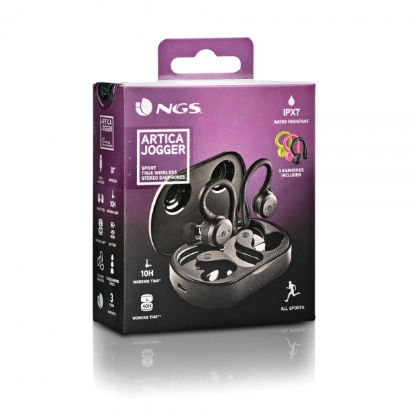 AURICULARES INALAMBRICOS DEPORTIVOS NGS ARTICA JOGGER - INGLUYE 3 SUJECCIONES COLORES
